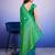 Blue elegant printed silk cotton saree with blouse piece