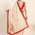 Cream printed art silk traditional saree with blouse piece