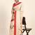 Cream printed art silk traditional saree with blouse piece