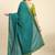 Olive elegant printed silk cotton saree with blouse piece