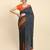 Black elegant printed silk cotton saree with blouse piece