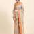 Orange printed art silk traditional saree with blouse piece