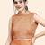 Orange printed art silk traditional saree with blouse piece