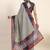 Blue printed art silk traditional saree with blouse piece