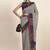 Blue printed art silk traditional saree with blouse piece