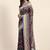 Grey printed art silk traditional saree with blouse piece
