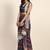 Grey printed art silk traditional saree with blouse piece