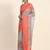 Orange printed art silk traditional saree with blouse piece