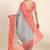 Orange printed art silk traditional saree with blouse piece