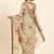 Beige printed art silk traditional saree with blouse piece