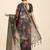 Red printed linen casual saree with blouse piece