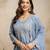 Sky blue vichitra silk embroidered anarkali kurta pant set with dupatta
