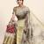 Green printed art silk traditional saree with blouse piece