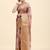 Beige printed linen casual saree with blouse piece