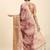 Beige printed linen casual saree with blouse piece