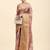 Beige printed linen casual saree with blouse piece