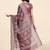 Violet printed linen casual saree with blouse piece