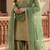 Elegant Pista Green Brocade Kurti and Sharara Set with Scalloped Dupatta