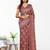 Violet printed linen casual saree with blouse piece
