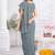 Grey plain satin designer saree with blouse piece