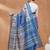 Blue printed silk blend ethnic saree with blouse piece