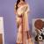Maroon printed brasso casual saree with blouse piece