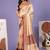 Maroon printed brasso casual saree with blouse piece