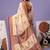 Maroon printed brasso casual saree with blouse piece