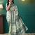 Green printed brasso casual saree with blouse piece