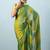 Green elegant printed georgette saree with blouse piece