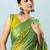 Green elegant printed georgette saree with blouse piece