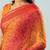 Red elegant printed georgette saree with blouse piece