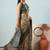 Green elegant printed georgette saree with blouse piece