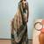 Green elegant printed georgette saree with blouse piece