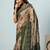 Green elegant printed georgette saree with blouse piece