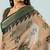 Green elegant printed georgette saree with blouse piece
