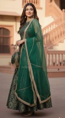 The Emerald Mughal-Print Banarasi Brocade Sharara Set 3