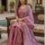Royal Magenta Brocade Kurta & Flared Sharara with Striped Dupatta