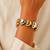Dual tone heart stretch bracelet