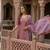 Royal Magenta Brocade Kurta & Flared Sharara with Striped Dupatta