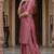 Royal Magenta Brocade Kurta & Flared Sharara with Striped Dupatta