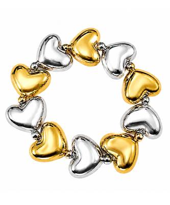 Dual tone heart stretch bracelet 4
