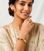 Gold metallic hinged bangle