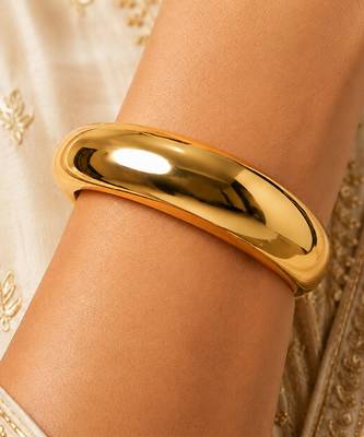 Gold metallic hinged bangle 2