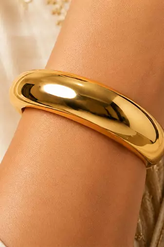 Gold metallic hinged bangle