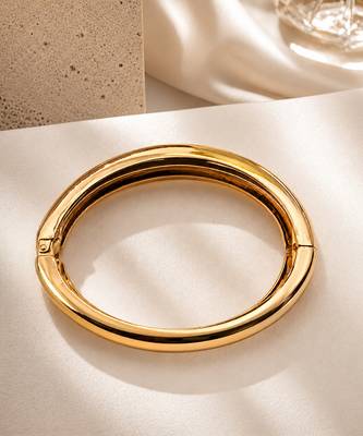 Gold metallic hinged bangle 3