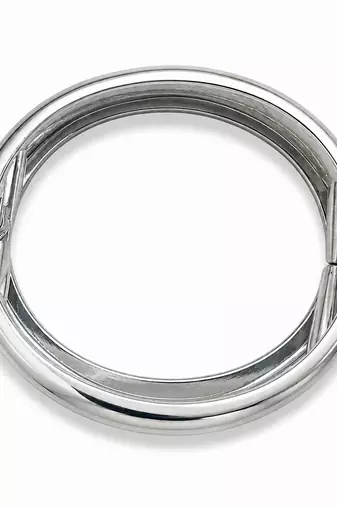 Silver metallic hinged cuff bangle