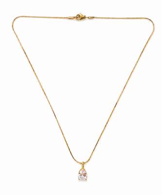 Gold plated white stone pendant necklace 4