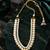 Double strand white beige pearl necklace