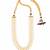 Double strand white beige pearl necklace